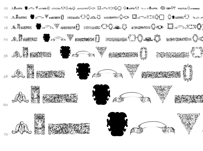 Mortised Ornaments font waterfall